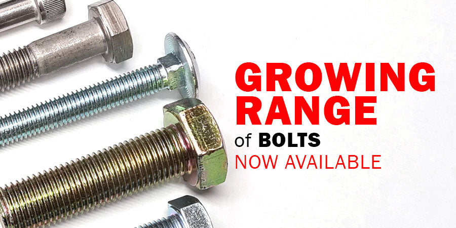 A growing range of bolts in various materials and size. Available at Fusion Fixings with bulk discounts.