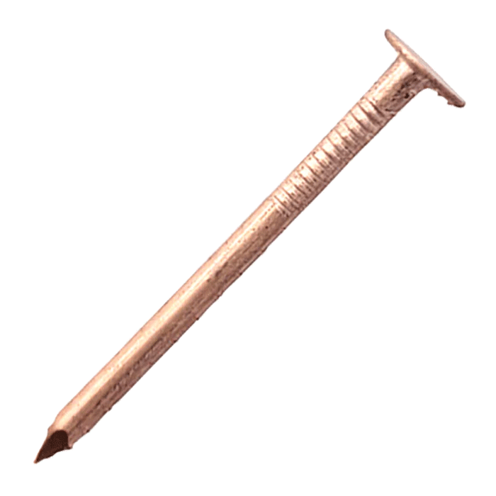 Copper clout nails are available in a variety of sizes