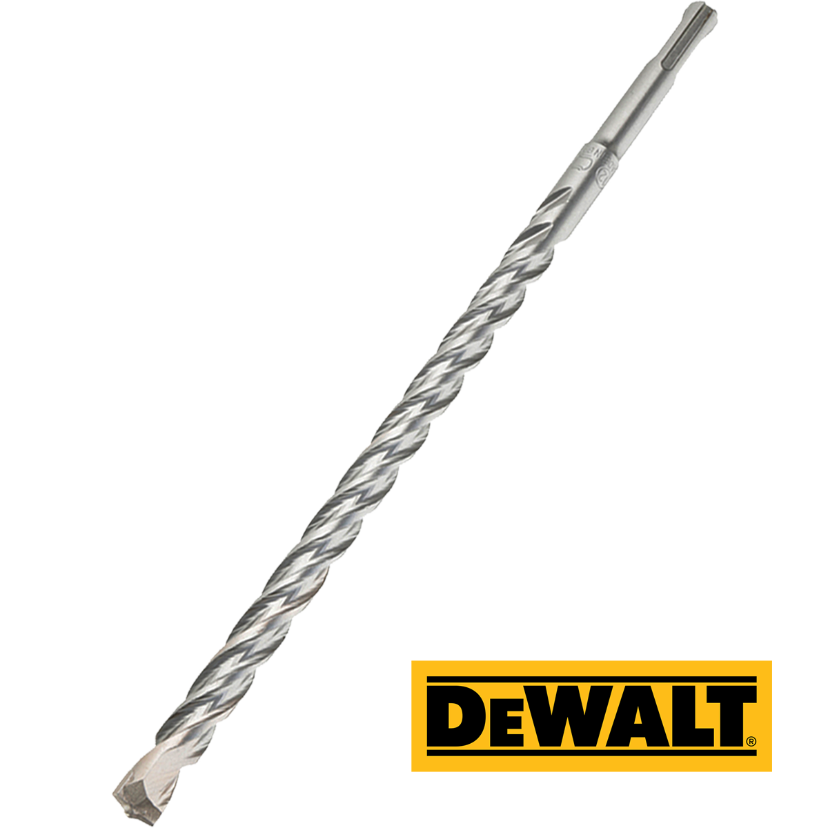 A range of DeWalt extreme SDS drill bits for use on harder materials like concrete, stone, and brick etc