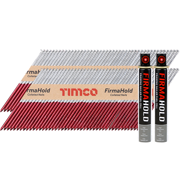 Timco FirmaHold Collated Clipped Head Nails With CFC Gas retail and trade packs