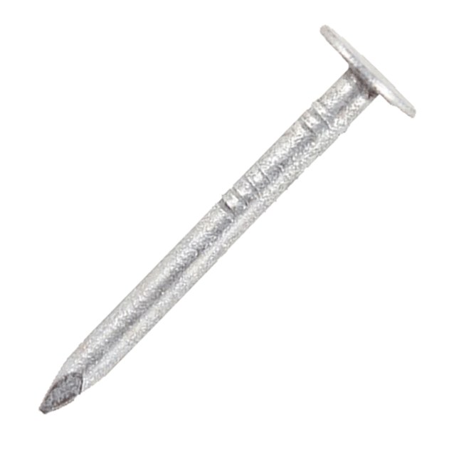 Galvanised clout nail with a large flay head ideal for tacking materials into place.