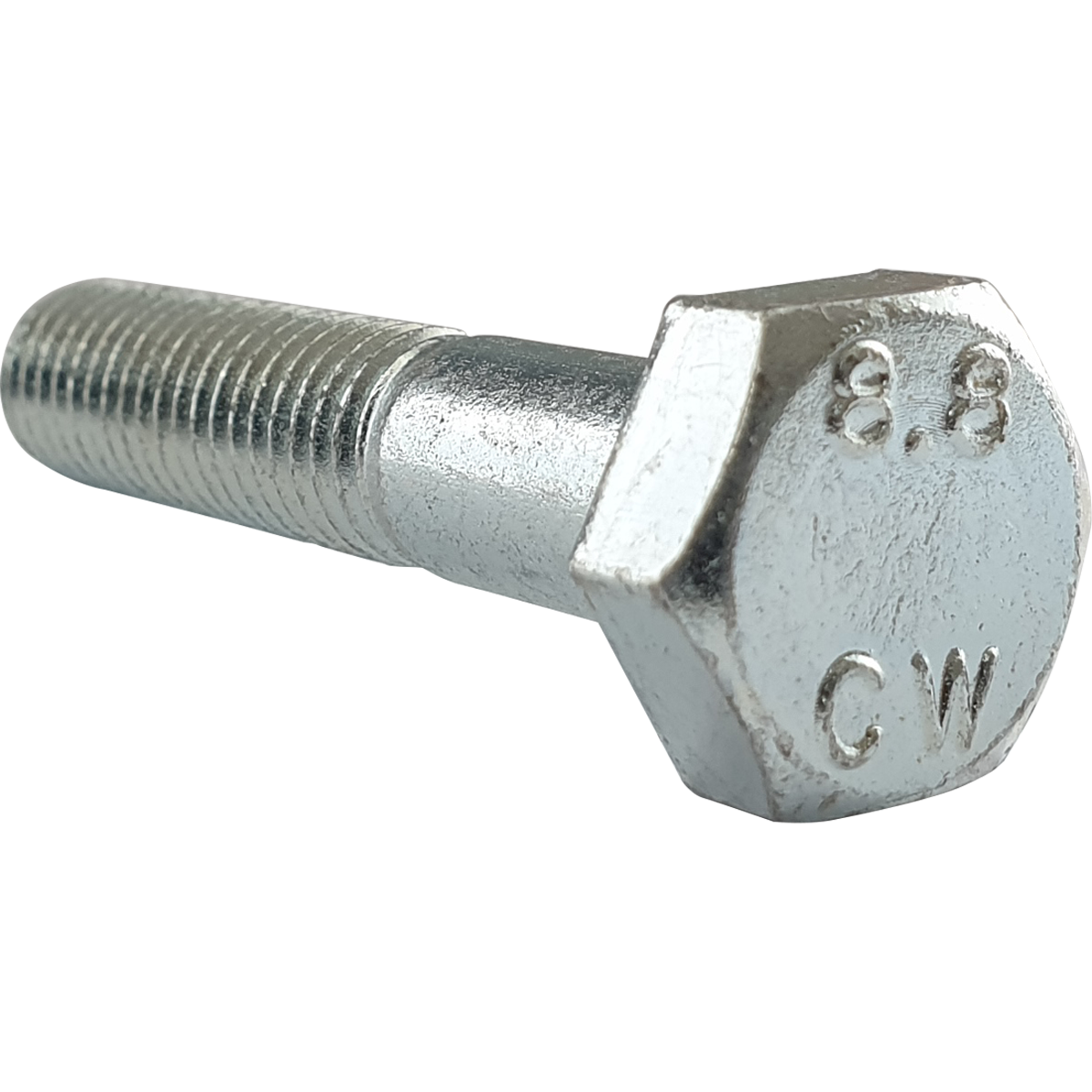 Metric, BZP, part thread hex bolts, also know as hexagon bolts. A part threaded bolt with a hexagonal head.