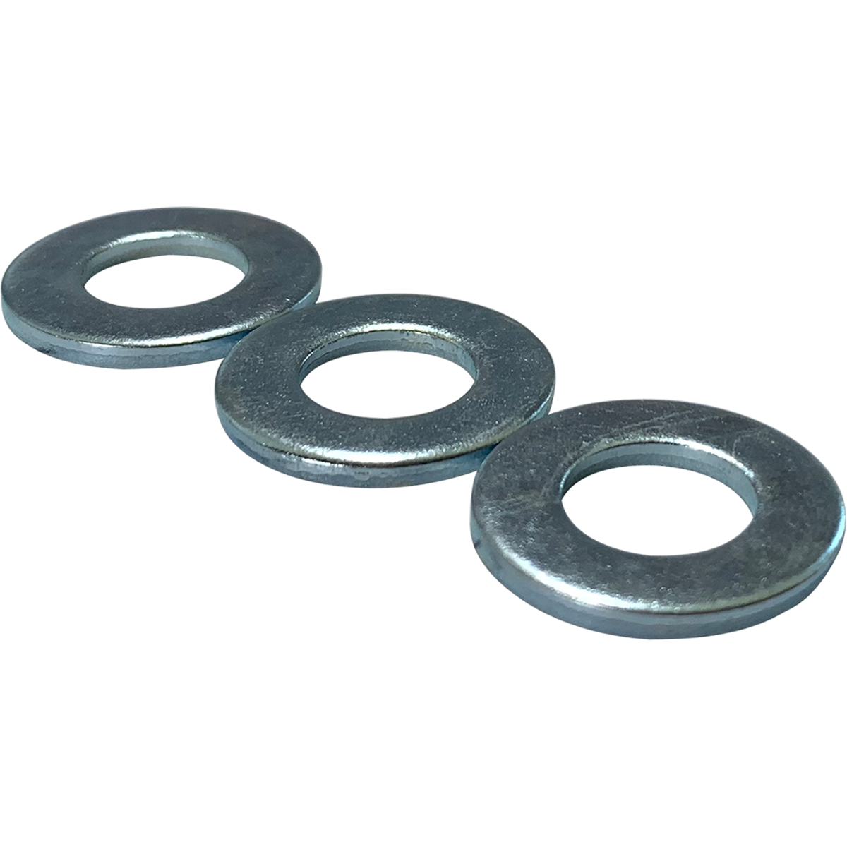 Imperial Flat Washers, manufactured from Grade 4.6 steel and (BZP) bright zinc plated.