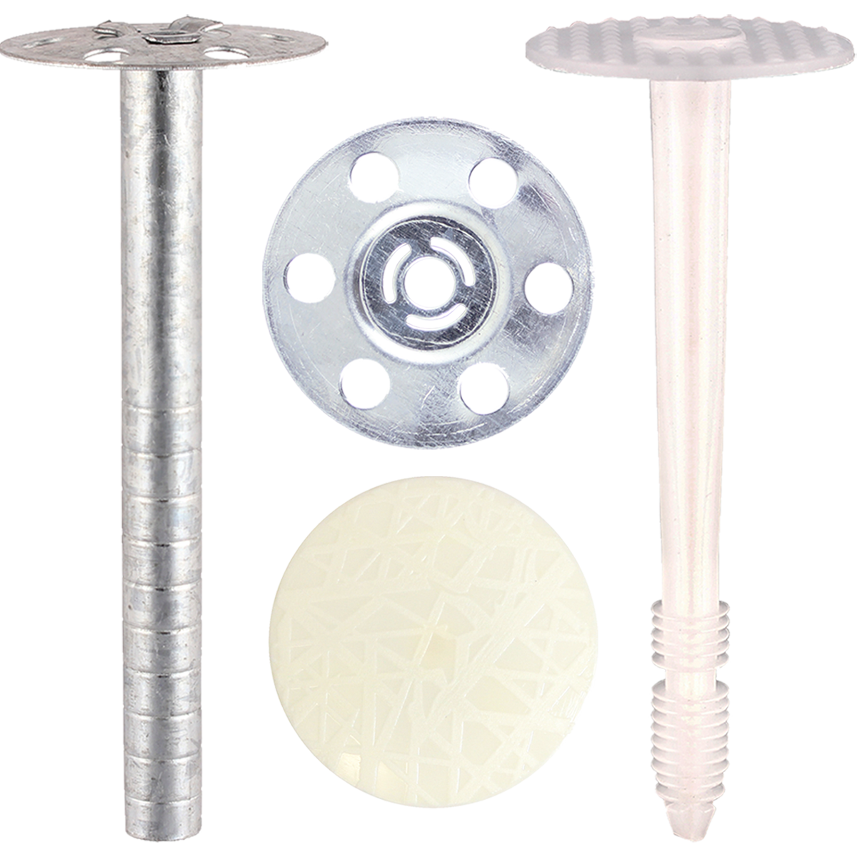 A range of metal and plastic insulation fixings.