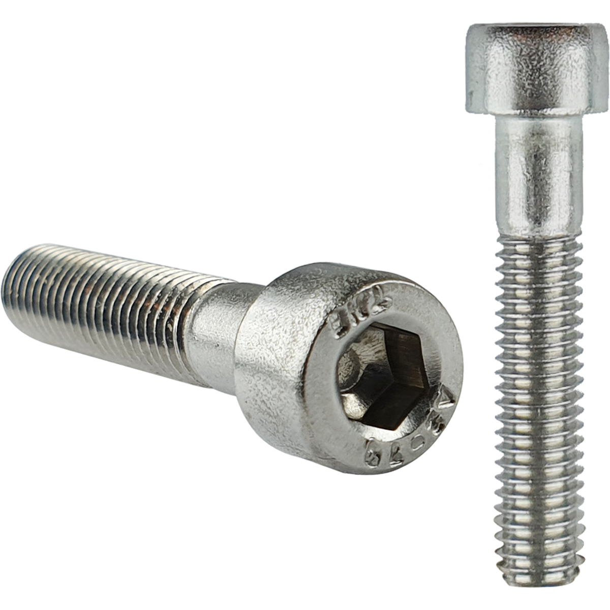 A screw with a deep cap head with a hex recess. A wide range of cap head screws, also known as socket screws, are available in a variety of diameters, lengths, and materials