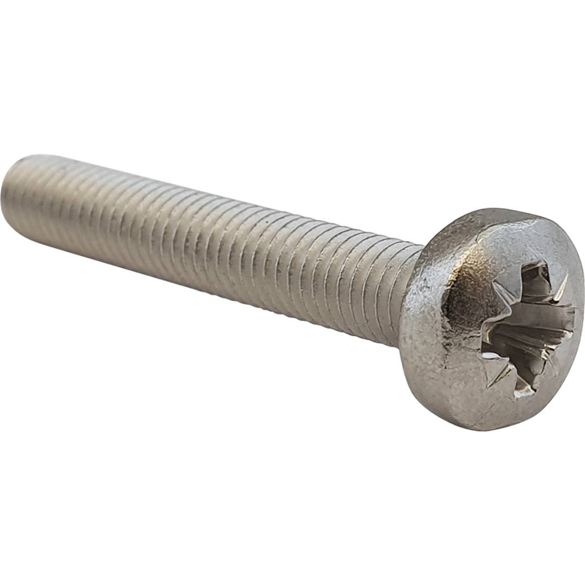 Corrosion resistant, A2 stainless steel Machine Screws with a Pozi recess and pan head