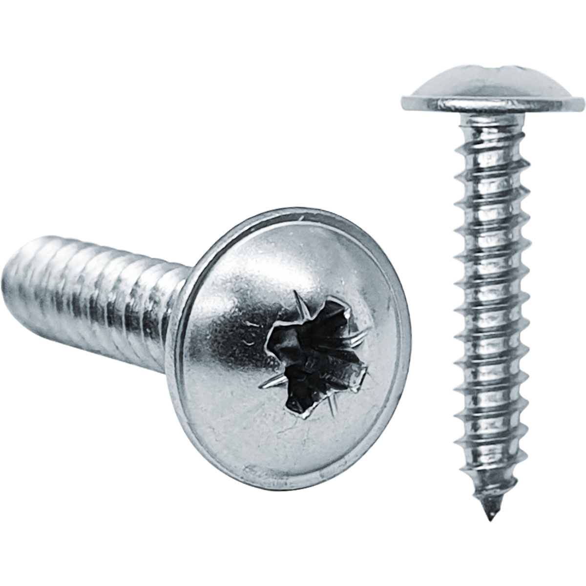Flanged Pan Head Self Tapping Screws with a bright zinc plating (BZP)