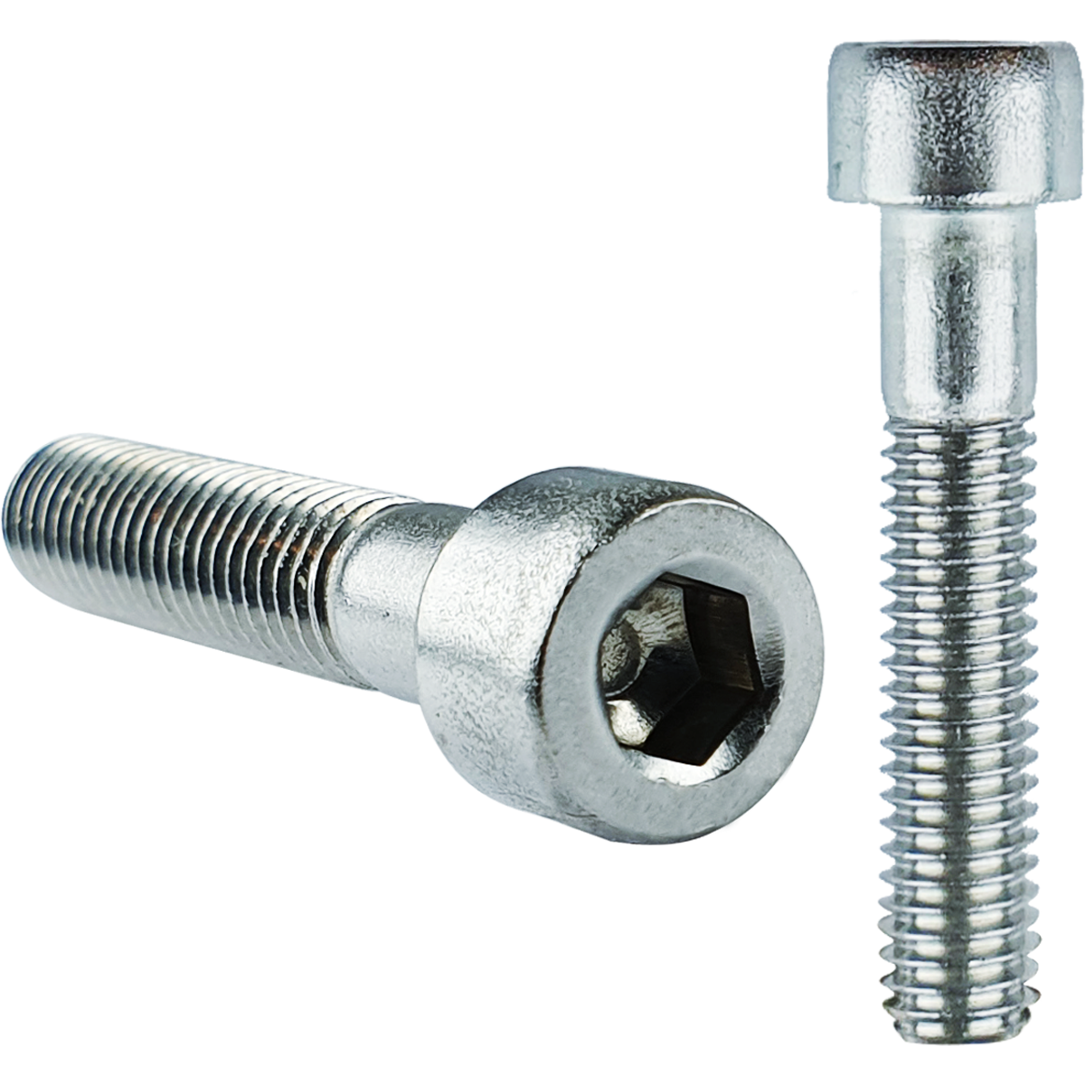 Cap head socket machine screws with a bright zinc plating (BZP)