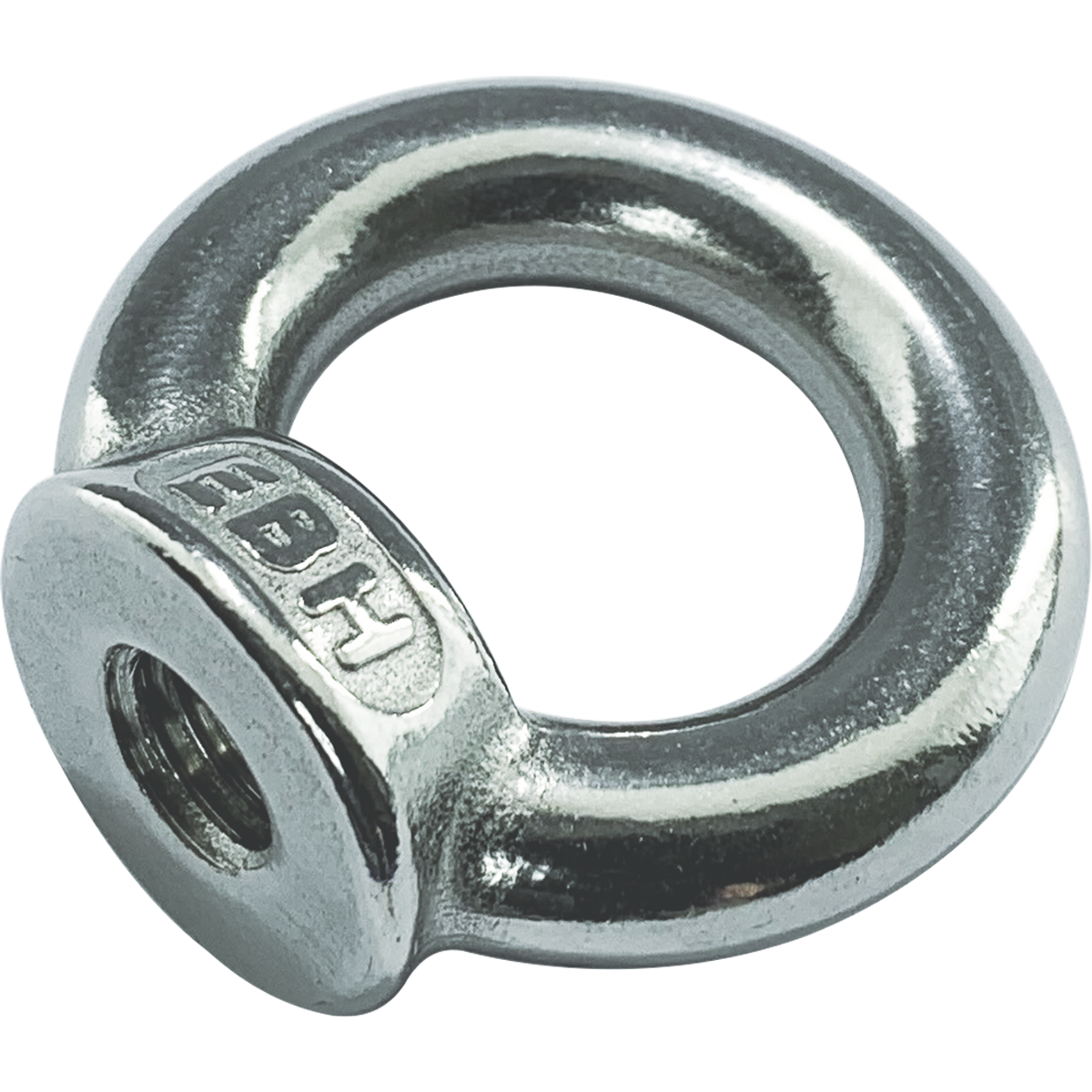 BZP lifting eye nuts - A sturdy rounded section of metal that carries a female thread, used to thread securely onto a threaded shank