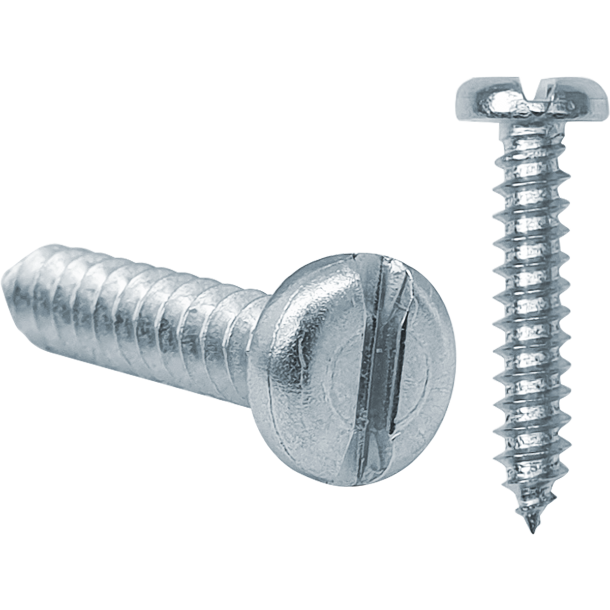 Pan head self tapping screws with a bright zinc plating