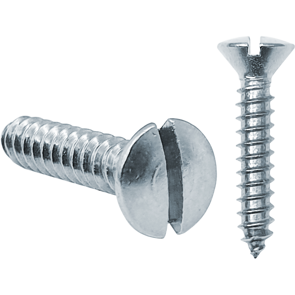BZP bright zinc plated, slotted, raised countersunk self-tapping Screws - DIN 7973C
