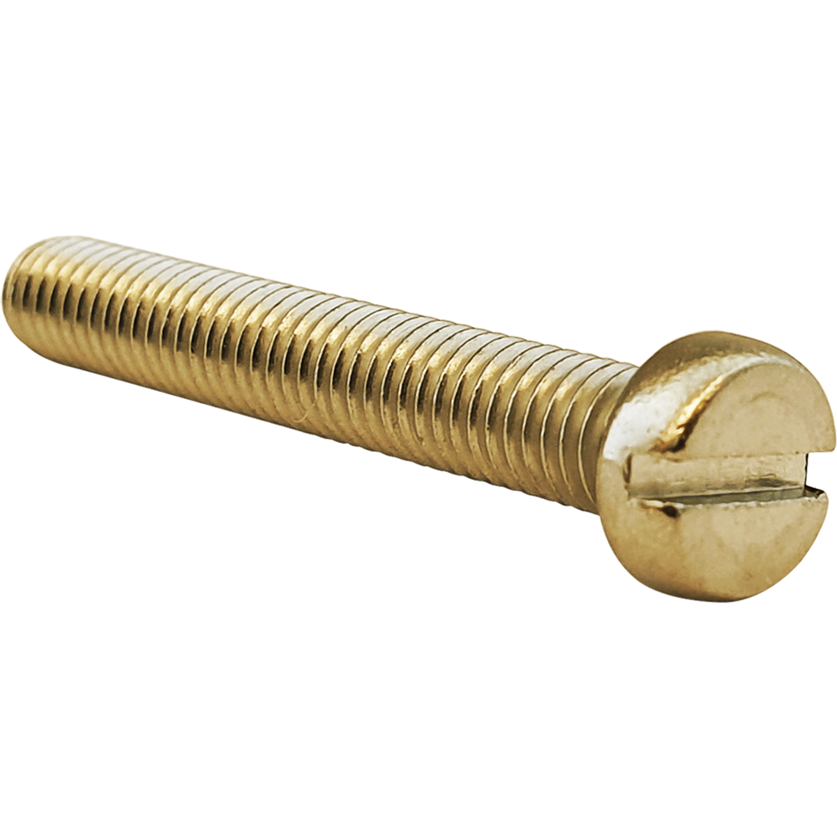 Solid brass cheese head machine screws, available in a selection of diameters and lengths