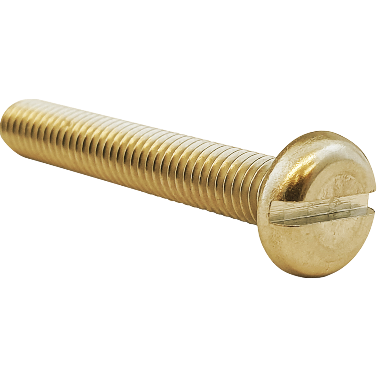 Solid brass machine screws with a slotted pan head