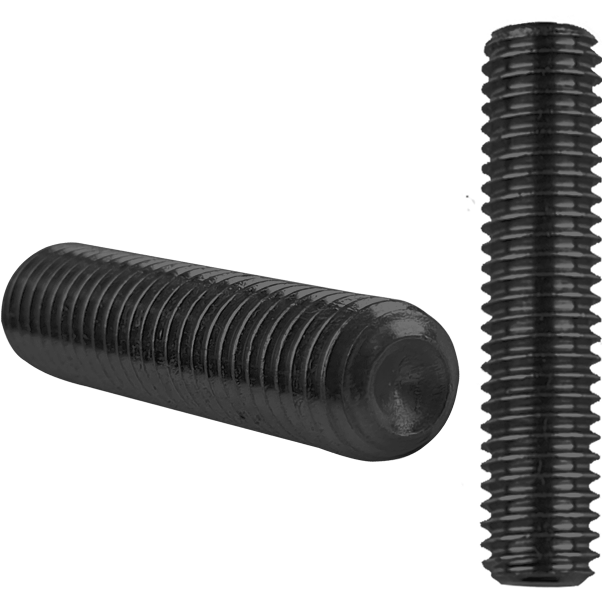 Self-colour cup point socket set screws, also known as grub screws, or hex set screws