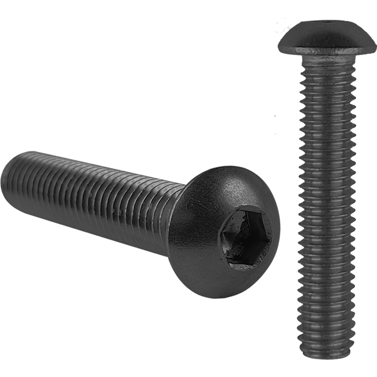 Self-colour button head socket screws. A machine screw with a button head for a snag free finish.