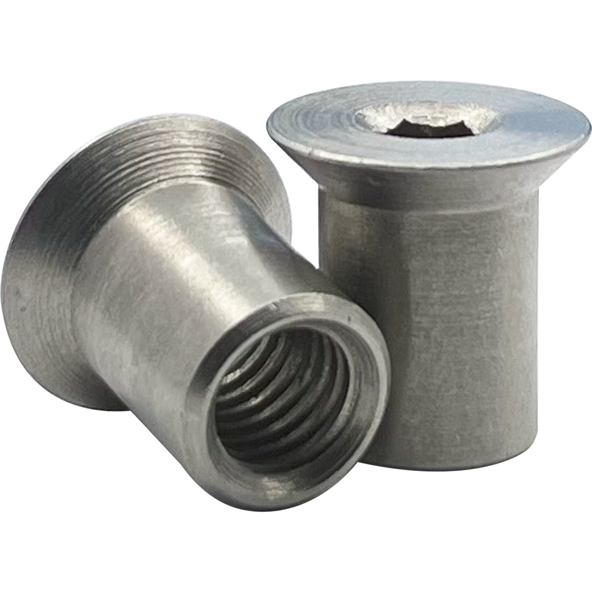 Countersunk barrel nuts available in a variety of diameters with bulk discounts available.
