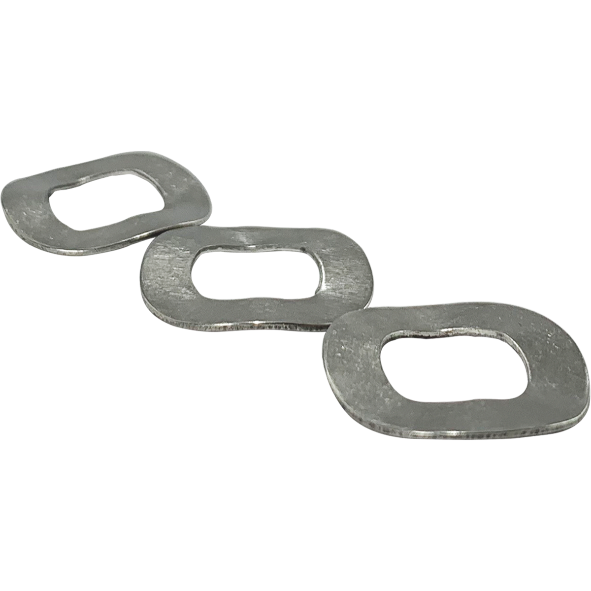 Corrosion resistant, Crinkle Washers. A washer with a crinkled appearance that adds tension when tightened with a nut or bolt and helps strengthen the fixing.