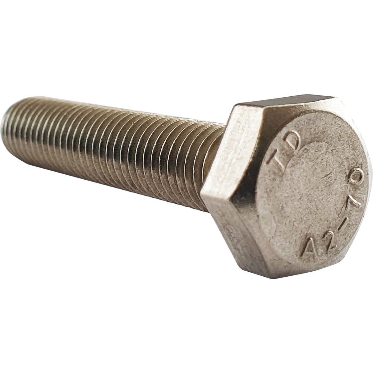 Metric A2 stainless steel fully threaded hex set screws, also known as fully threaded bolts.