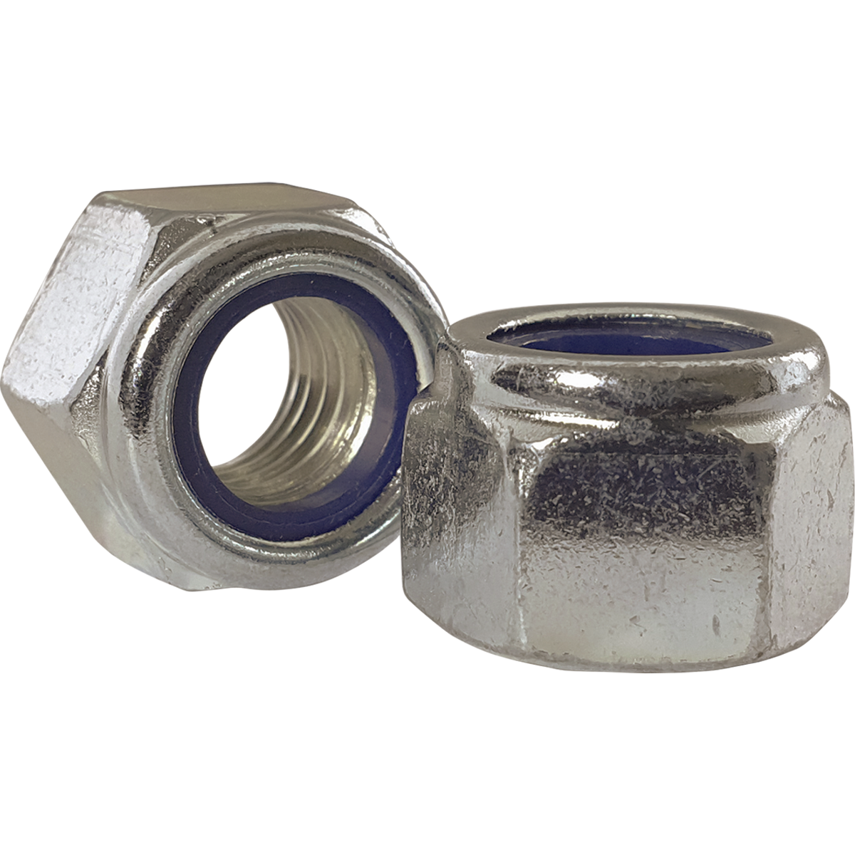 Corrosion resistant A4 stainless steel, high type, nylon insert nuts, also known as Nyloc nutss.