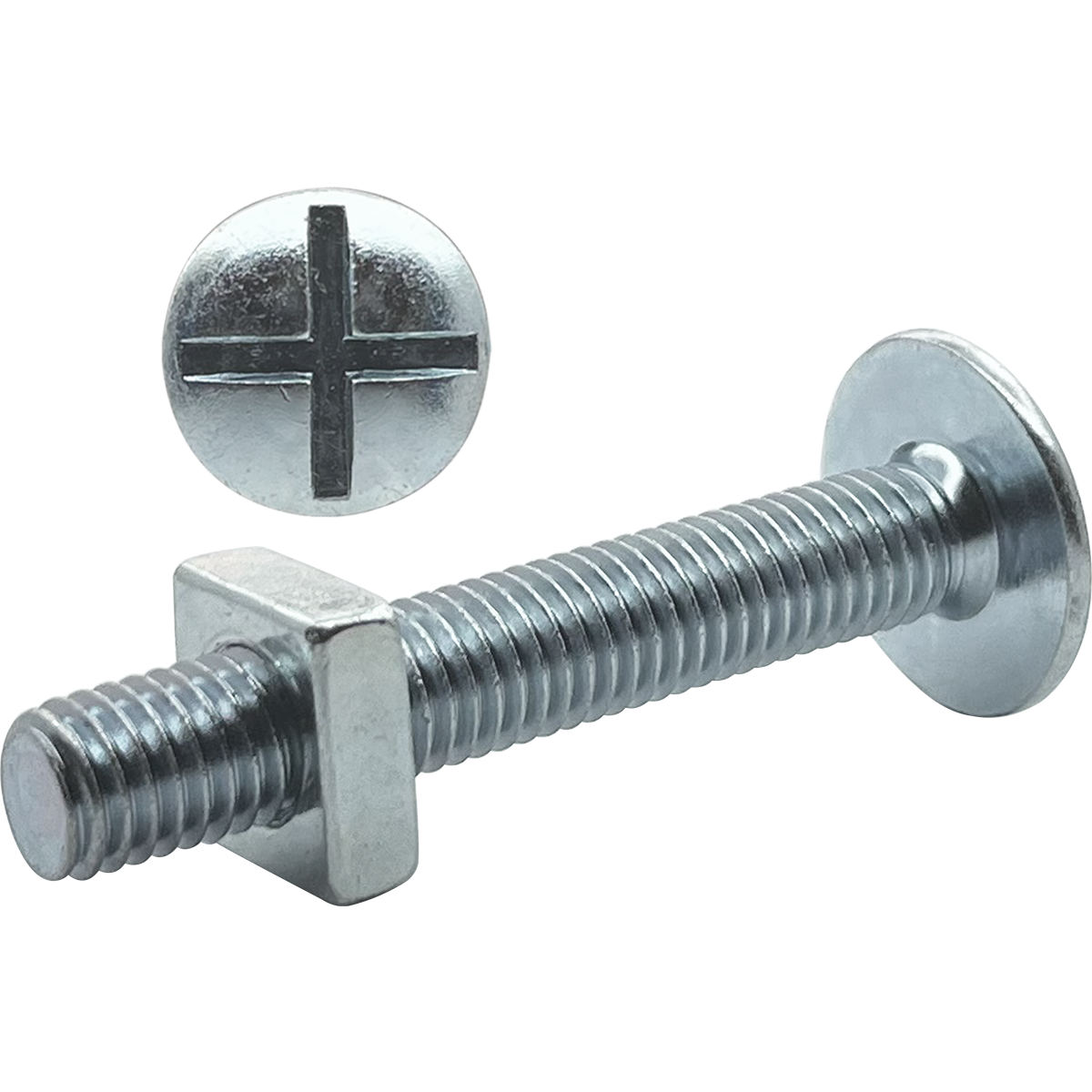 Bright zinc plated BZP roofing bolts in various sizes 