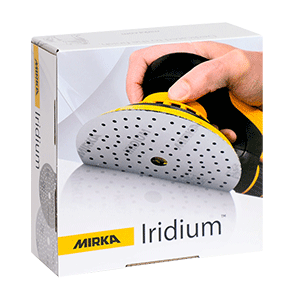 Mirka 150mm Iridium Grip Sanding Disc from Fusion Fixings. Part of a growing range held in stock.