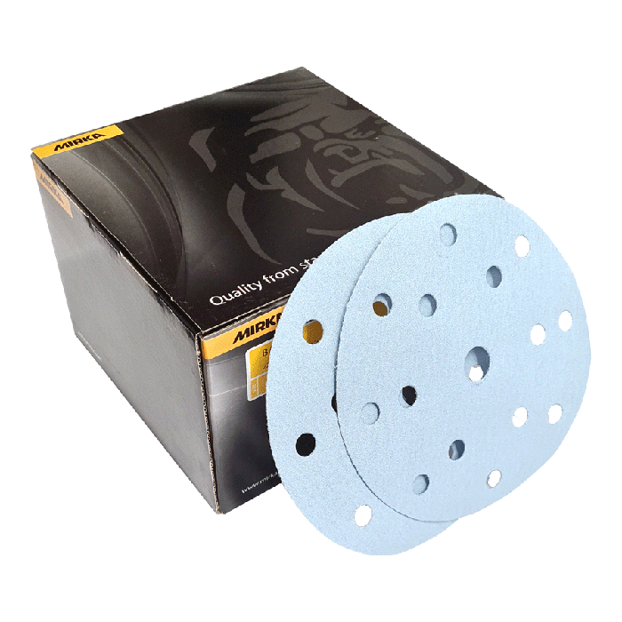 Product image for the Mirka 150mm Basecut sanding discs from Fusion Fixings