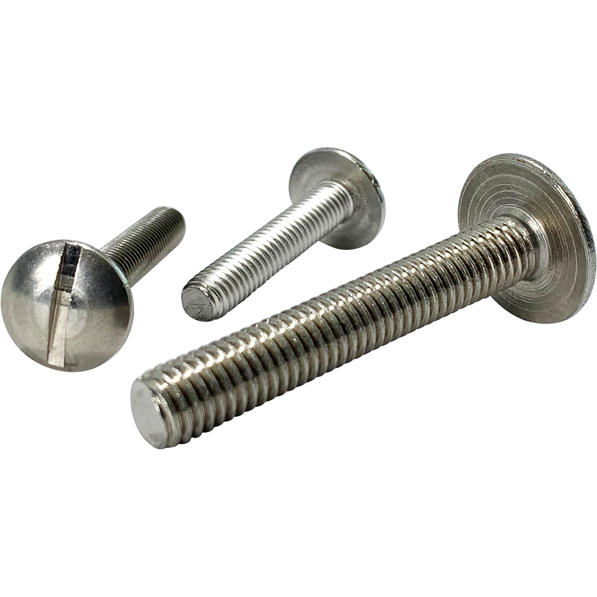 Mushroom head, slotted and cross slotted roofing bolts available in a variety of sizes.