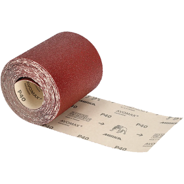 Sandpaper rolls - 5m and 50m availalble. A range of grit available for use with metal, wood, and plastics.