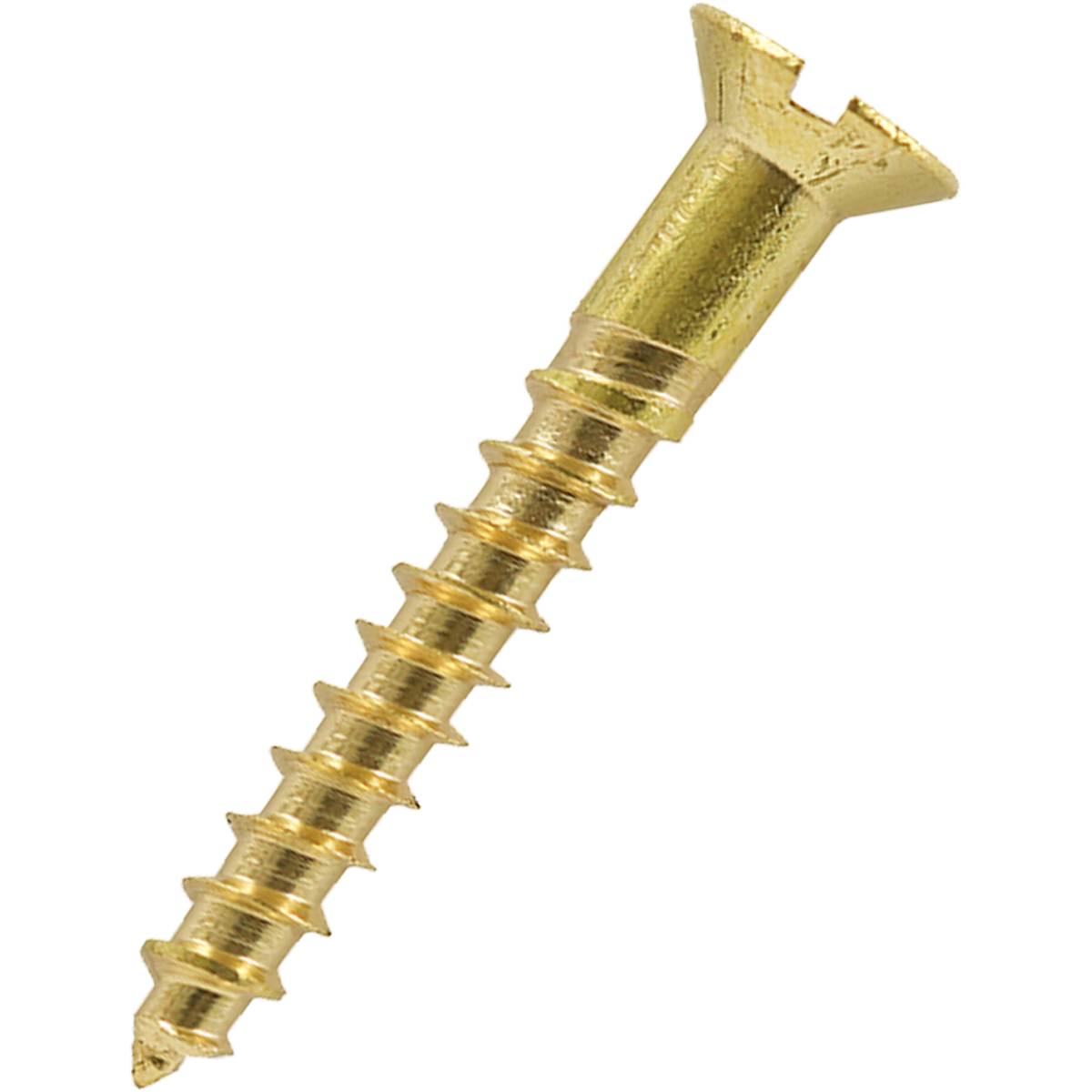 Solid brass, slotted, countersunk woodscrews available in various lengths and diameters