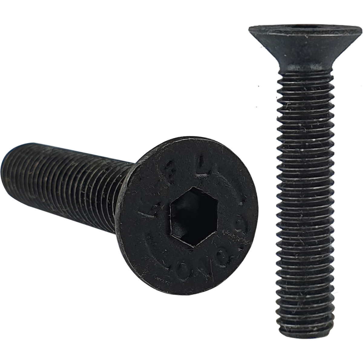 UNC - countersunk machine screws with a hex socket recess. A screw with a counter sunk head allowing for a flush finish to the material.