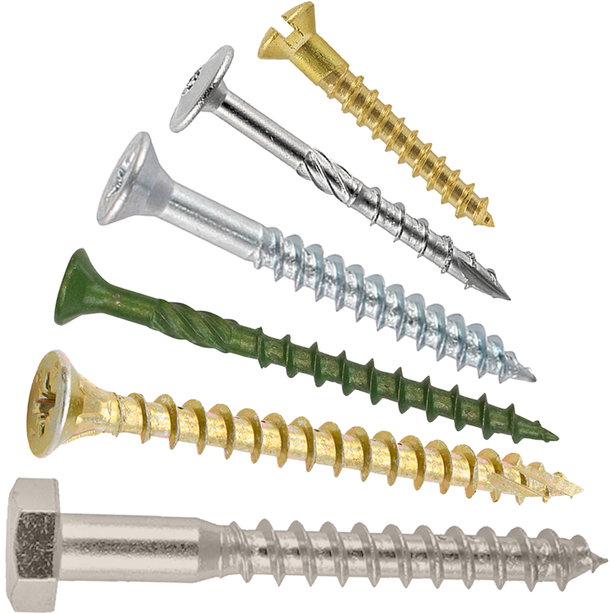 Wood and timber screws in various sizes, materials, threads and heads. A comprehensive rage with bulk discounts available.
