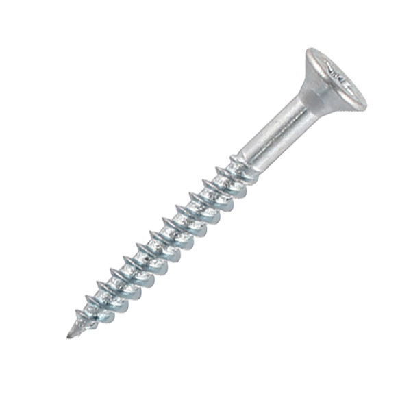 8 x 3” (4 x 80mm) Pozi Countersunk Twin Thread Wood Screws BZP - Box of 100, 00083CWZ100