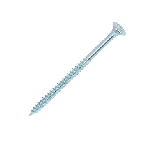 10 x 3” (5 x 80mm) Pozi Countersunk Twin-Threaded Wood Screws BZP - Box of 100, 00103CWZ100