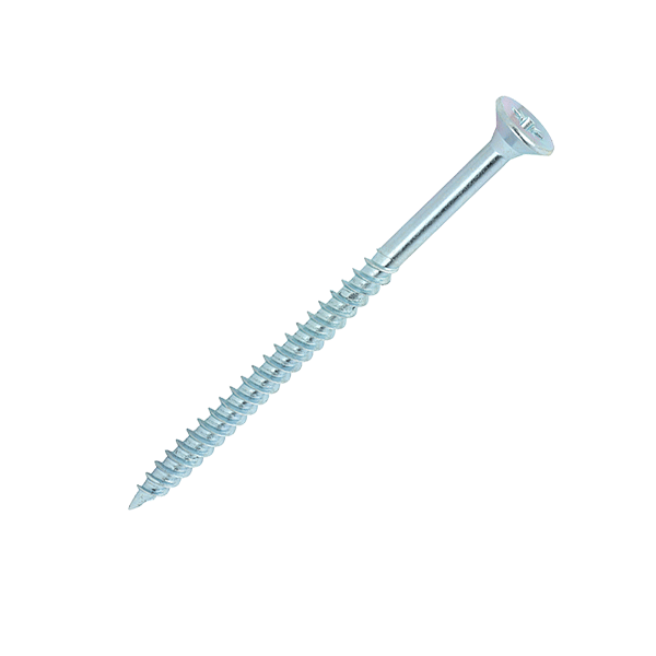 10 x 3” (5 x 80mm) Pozi Countersunk Twin-Threaded Wood Screws BZP - Box of 100, 00103CWZ100