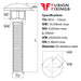 Size guide for the M10 x 50mm Carriage bolt (Coach Bolt) A2 Stainless Steel DIN 603