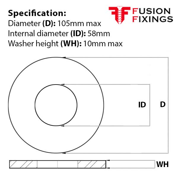 M56 Form A Flat Washer A2 (304) Stainless Steel, DIN 125