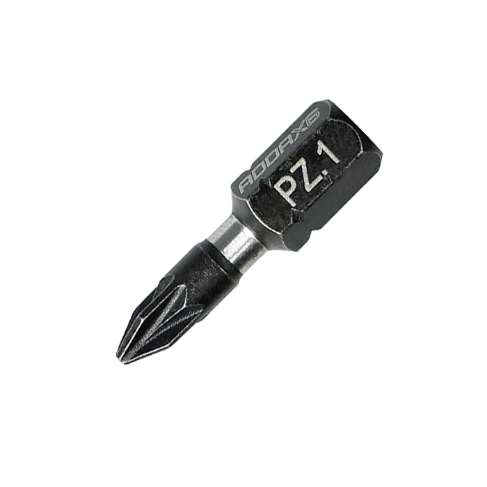 Pozi X6 Impact driver Bits, PZ1 x 25mm, Pack of 10 (1PZ25X6)