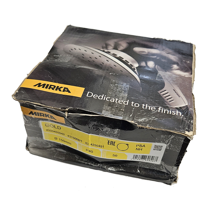 Mirka 150mm GOLD PSA Sanding Discs (No Holes) P40 Grit - Pack of 50, (2333405040) CLEARANCE