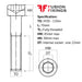 M30 x 70mm Socket Cap Head Screw / Bolt, A2 (304) Stainless Steel DIN 912