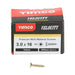 3 x 16mm Timco Velocity Wood Screws, Pozi, Countersunk, ZY, Box of 200 (30016VY)