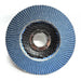Abrasive pads of the Tyrolit ONE 120 Grit Flap Discs, 115mm, 2in1 Flap Discs, 27A, ZA120Q-B (Pack of 10)