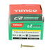 3.5 x 25mm Timco C2 Strong Fix Wood Screws, Pozi, Countersunk, ZY, Box of 200 (35025C2)