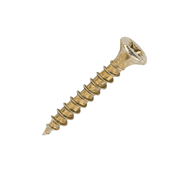 3.5 x 25mm Timco Velocity Wood Screws, Pozi, Countersunk, ZY, Box of 200 (35025VY)