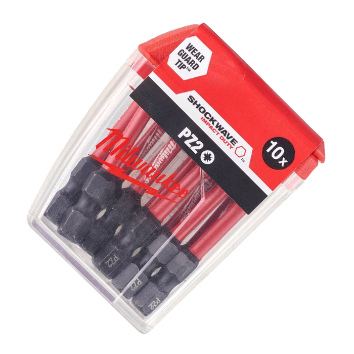 Milwaukee SHOCKWAVE™ PZ2 x 50mm Impact Bits - Pack of 10, 4932472050 - CLEARANCE