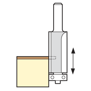 Placement diagram for the Trend Guided Trimmer, 6.35mm x 12.7mm, C167X1/4TC