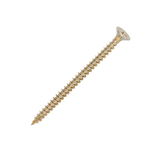 Timco wood screw product image for the 5 x 75mm Countersunk Wood Screws, Pozi, Zinc & Yellow, Box of 200 (50075CLAF)