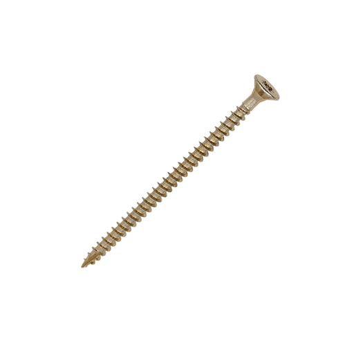 Wood screw product image for the 5 x 80mm Countersunk Wood Screws, Pozi, Zinc & Yellow, Box of 200 (50080CLAF)
