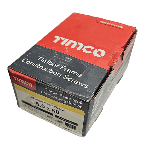 Timco 6 x 60mm Hex Flange Advanced Coach Screw, Zinc and Yellow, Box of 100 (660SCSY) - Clearance