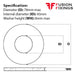 Size guide for the M42 Form A Flat Washer A2 (304) Stainless Steel, DIN 125