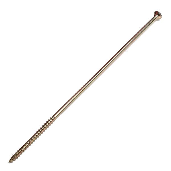 Product image for the 8.0 x 300mm Pozi Countersunk Velocity Premium Woodscrews Zinc & Yellow - Box of 25